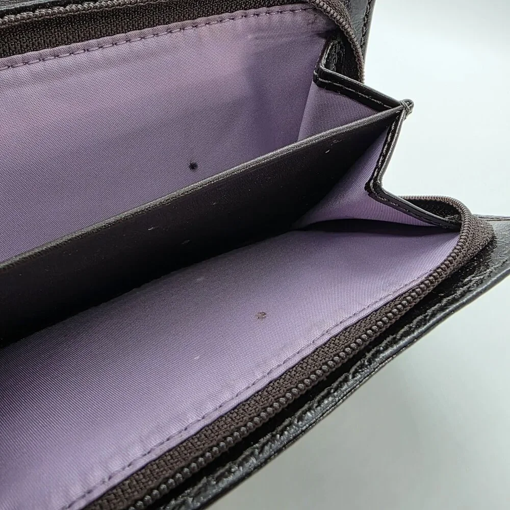 Coach‎ Ashley Brown Signature Bi Fold Wallet Coin  Cash Pouch